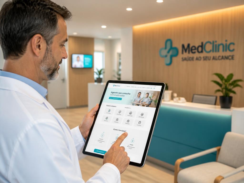 Criação de sites para clínicas e consultórios | Vetri Tech Site para clínica médica com agendamento online e apresentação de especialidades